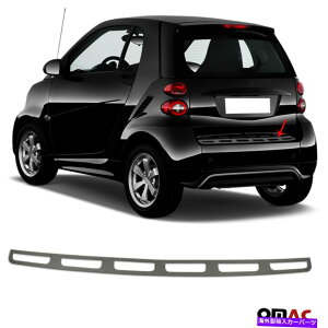 Cover Rear Trunk _[NubVN[Aop[gNVJo[̓X}[gtH[c[20082015ɓK܂ Dark Brushed Chrome Rear Bumper Trunk Sill Cover Fits Smart ForTwo 2008-2015