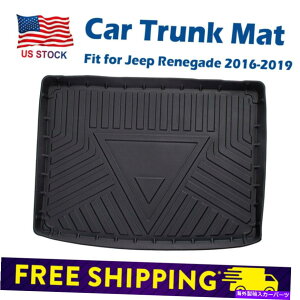 Cover Rear Trunk ubNo[AgNJ[SgC̃tA}bgJo[tBbgW[vElQ[h2016-2019 Black Rubber Rear Trunk Cargo Tray Floor Mat Cover Fit Jeep Renegade 2016-2019