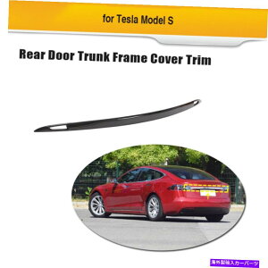 Cover Rear Trunk tBbĝ߂̃eXfS 2016-2019AhAe[gNQ[gĝӂJo[J[{ Fit For Tesla Model S 2016-2019 Rear Door Tail Trunk Gate Trim Lid Cover Carbon