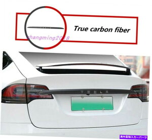 Cover Rear Trunk eXfX 2016-2018̂߂ɃJ[{t@Co[e[AgNbhJo[g Carbon Fiber Tail Rear Trunk Lid Cover Trim For Tesla Model X 2016-2018