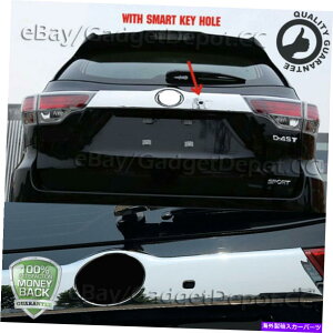 Cover Rear Trunk g^nC_[2015-2018N[AgNbh`gW /X}[gp For Toyota Highlander 2015-2018 Chrome Rear Trunk Lid Molding Trims W/Smart hole