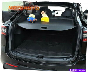 Cover Rear Trunk eXfYɂĂ2020-2021̎Ԃ̃AgNJ[Sו̃VF[hJo[1PCS For Tesla Model Y 2020-2021 black Car Rear Trunk Cargo Luggage Shade Cover 1PCS