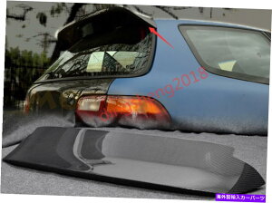 Cover Rear Trunk z_VrbNEĜ߂ɃJ[{t@Co[A[tX|C[AgNX|C[e[Jo[ Carbon Fiber Rear Roof Spoiler Trunk Tail Spoiler Decor Cover For Honda Civic EG