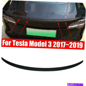 Cover Rear Trunk ̂鍕AgNX|C[ECOJo[ĝ߂ɃeXf3 2017 2018 19 Glossy Black Rear Trunk Wing Spoiler Cover Trim For Tesla Model 3 2017 2018 19