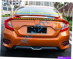 Cover Rear Trunk IWAECOX|C[AgNJo[ǧɑ΂ăz_VrbN201619b Orange Rear Wing Spoilers Trunk Cover Trim With Light For Honda Civic 2016-19 s