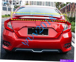 Cover Rear Trunk bhAECOX|C[bvgNJo[ǧɑ΂ăz_VrbN16-19b Red Rear Wing Spoilers Lips Trunk Cover Trim With Light For Honda Civic 16-19 s