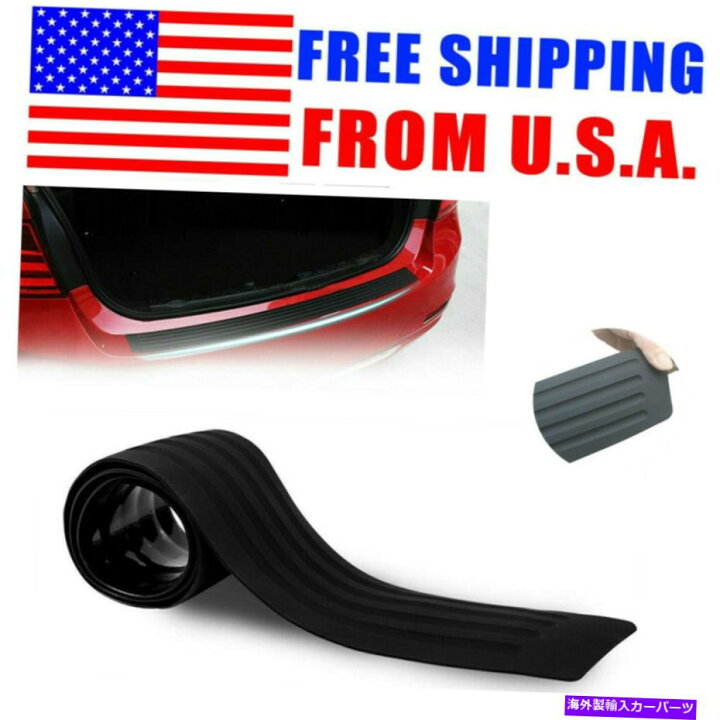 Cover Rear Trunk 35.4" 車SUVのリアバンパーガードトランクエッジシルブラックラバープロテクターカバー Bumper