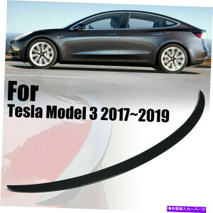 Cover Rear Trunk 2017-2019eXfp̌̂ubNe[ECOAX|C[AgNJo[g3 Glossy Black Tail Wing Rear Spoiler Trunk Cover Trim For 2017-2019 Tesla Model 3
