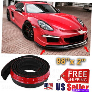 Cover Rear Trunk 2ux98vJ[tgop[bvXvb^{fBX|C[veN^[o[@X` 2"x98" Car Front Bumper Lip Splitter Body Spoiler Protector Rubber Valence Chin