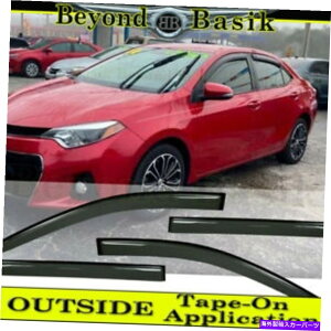 Cover Rear Trunk 2014-2017 2018 2019g^J[4DRZ_SMOKEhAxgEBhEoCU[ For 2014-2017 2018 2019 Toyota Corolla 4dr Sedan SMOKE Door Vent Window Visors