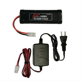 RCスタジアムセイキ SC4000 NIMH 7.2V 4000mAh + AC急速充電器 ラジコン バッテリー RCカー RCトラック オフロード ラジコンバッテリー