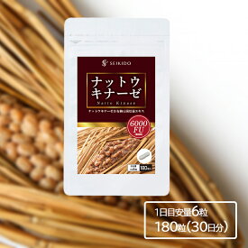【11/20 20時～ 4時間限定★半額クーポン！】 ナットウキナーゼ6000Fキ 納豆キナーゼサプリ 送料無料 約1ヶ月分 60粒入 納豆菌 健康 生活習慣 ナットウキナーゼ ネバネバ成分でサラサラに ビール酵母 黒酢もろみ 米紅麹 イチョウ葉エキス タマネギ末 めぐり