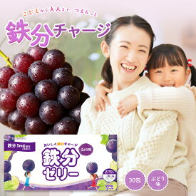 【期間限定10％OFFクーポン！】 鉄分ゼリー 30包 ぶどう味 人口甘味料不使用 鉄分 亜鉛 ビタミンB6 ビタミンB12 葉酸 ビタミンC カルシウム ビタミンD3 こども 小学生 中学生 高校生 大人 国内製造 国産 グレープ味 鉄 誠輝堂