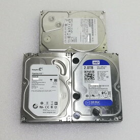 【中古動作品】3.5インチ SATA デスクトップPC用HDD メーカー混在 Seagate WD HITACHI 2TB HDD 1点☆Crystal Disk Infoにて健康状態「正常」と確認済、フォーマット済☆