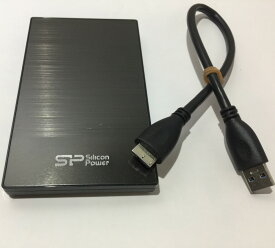 【中古】Silicon Power 外付けハードディスクHDD 500GB 良品 外観綺麗 USBケーブル付き 使用時間10H以内