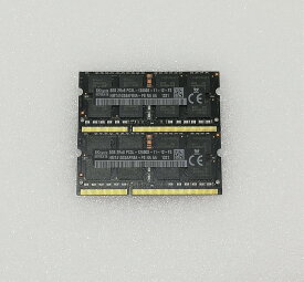 【中古】 iMacノートパソコン用 メモリー SKhynix 2Rx8 DDR3L-1600 PC3L-12800S 8GB 2枚セット 計16GB 動作品