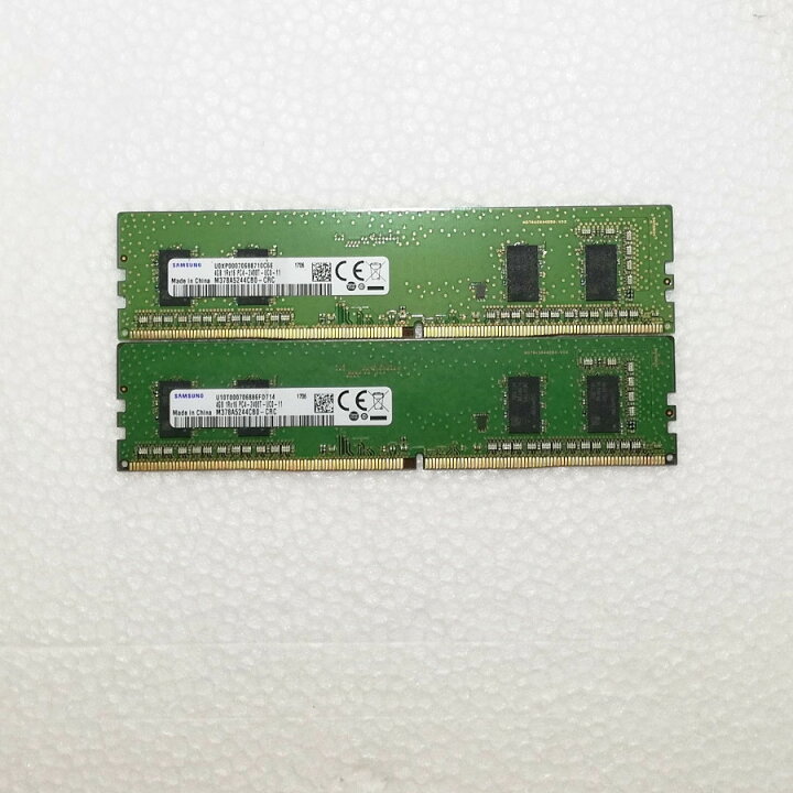 【中古】SAMSUNGデスクトップパソコン用メモリー PC4-2400T PC4-19200 DDR4 4GB ２枚セット 計8GB 動作品  互換増設メモリ 星輝商事 