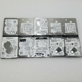 【中古動作品】2.5インチ SATA ノートPC用HDD 7mm メーカー混在 Seagate WD TOSHIBA HITACHI 500GB HDD 10個☆CrystalDiskInfoにて健康状態「正常」と確認済☆