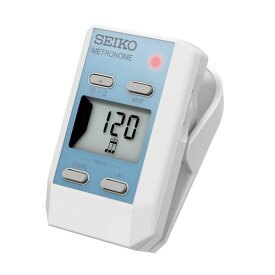 メトロノーム 【30%Off】 電子　SEIKO　セイコー　クォーツメトロノーム　クリップタイプ　DM51L　小型でも大音量　ハイコントラスト液晶　時計機能　アクアブルー メトロノーム