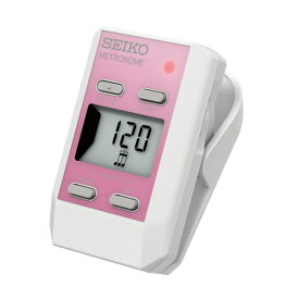 メトロノーム 【30%Off】 電子　SEIKO　セイコー　クォーツメトロノーム　クリップタイプ　DM51P　小型でも大音量　ハイコントラスト液晶　時計機能　パールピンク メトロノーム