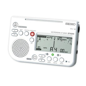 【20%Off】 今だけ譜面台セット用パーツプレゼント！ メトロノーム　電子　SEIKO　セイコー　クォーツメトロノーム×チューナー　STH200WH　クラリネット風基準音 ホワイト メトロノーム