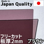 ポリカーボネート板 2mm ブラウン フリーカット 切り売り 4,300円/1平米 両面耐候 50,000円以上で送料無料　カーポートなどに