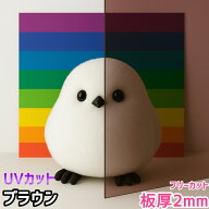 ポリカーボネート板 2mm ブラウン フリーカット 切り売り 5,330円/1平米 UVカット 紫外線 両面耐候 　カ…