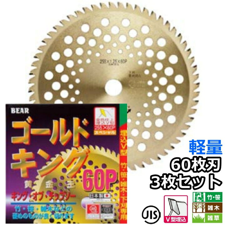楽天市場】バクマ工業 草刈機用 チップソー 替刃 黄金王 ゴールド 