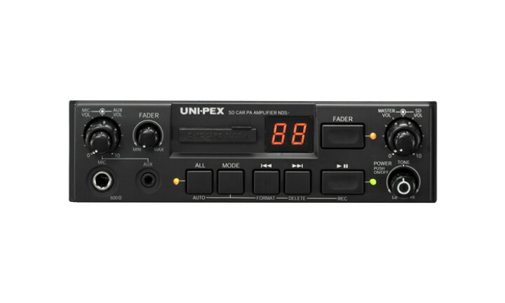 楽天市場】拡声器 ユニペックス 20W SDレコーダー付車載用アンプ 12V用  