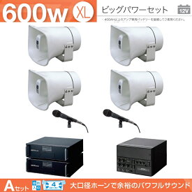 拡声器 600W 選挙用車載アンプビッグパワーセットA 12V H-574/200×4 LS-310×4 NB-3002D×2 AKN-02 LB-710 NX-9500 MD-58×2 国会議員選挙におすすめ