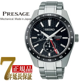 【最大2000円OFFクーポン 5/23 20:00～5/27 1:59】【おまけ付き】SEIKO セイコー PRESAGE プレザージュ 正規品 Prestige line: Sharp Edged Series GMT メンズ 腕時計 ブラック SARF005