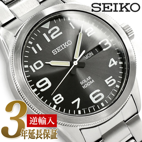 楽天市場】【逆輸入SEIKO】セイコー ソーラー メンズ 腕時計 ブラック 