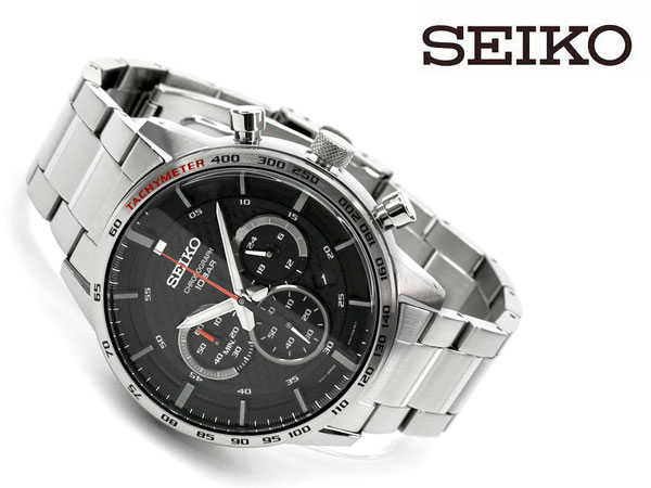 【逆輸入SEIKO】セイコー クロノグラフ クォーツ メンズ 腕時計 ブラックダイアル ステンレスベルト SSB355P1 | セイコー時計専門店  スリーエス