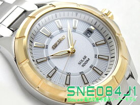 セイコー 逆輸入セイコー ソーラー シルバー ゴールド コンビ メンズ 腕時計 SNE084J1(SZEV003) SNE084J