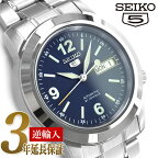 【10%OFFクーポン 4/18 0:00～4/21 9:59】【日本製逆輸入SEIKO5】セイコー5 メンズ 自動巻き 腕時計 ダークネイビーダイアル ステンレスベルト SNKE61K1