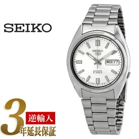 【日本製逆輸入SEIKO5】セイコー5 デイデイトカレンダー搭載自動巻き腕時計 シルバーダイアル シルバーステンレスベルト SNXS73J1