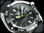 【日本製逆輸入SEIKO5SPORTS】セイコー5 メンズ自動巻き腕時計 IPブラックベゼル ギョーシエブラックダイアル ウレタンベルト SNZB23J2