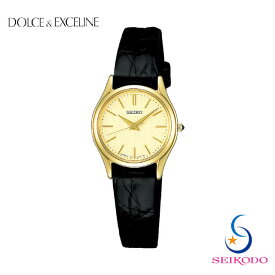 SEIKO セイコー DOLCE & EXCELINE ドルチェ & エクセリーヌ SWDL160 クォーツ レディース 腕時計 ゴールド文字盤 革ベルト プレゼント ギフト