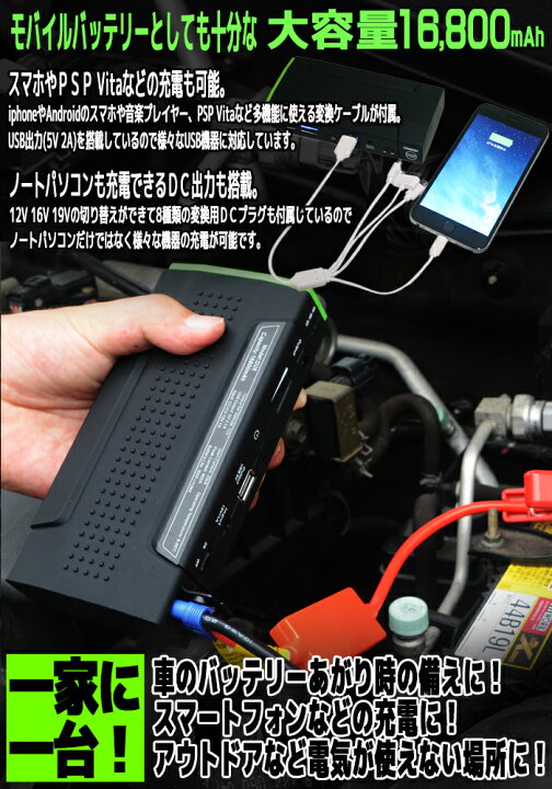 楽天市場】エンジンスターター 16800mAh 大容量 【実演動画有 