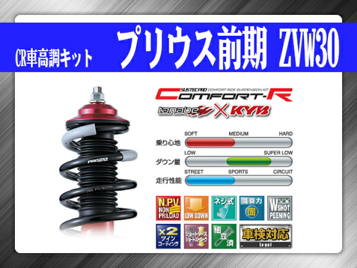 楽天市場】タナベ SUSTECPRO CR車高調キット プリウス前期 ZVW30 