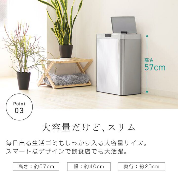 楽天市場】【ポイント10倍】ゴミ箱 48リットル 自動開閉 おしゃれ 