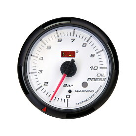 【ポイント10倍】オートゲージ 油圧計 SM 60Φ ホワイトフェイス ブルーLED ワーニング機能付 送料無料 60SMOPW