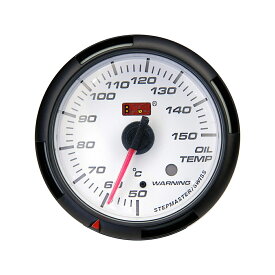 オートゲージ 油温計 SM 60Φ ホワイトフェイス ブルーLED ワーニング機能付 送料無料 60SMOTW