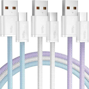 USB Type C P[u 1m+1m+1m 3{ ^Cvc P[u 3A}[d c^Cv [dP[u QuickCharge3.0Ή iPhone16/iPhone15/GalaxyS24/Pixel/Google/Xperia/LGU