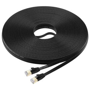 Cat7 LAN�P�[�u�� 30M �J�e�S���[7 �C�[�T�l�b�g�P�[�u�� �t���b�g�P�[�u�� ���� STP �ܐ܂�h�~ for PS4 Xbox ���f�� ���[�^ �Ɩ��p ���O�p(�u���b�N)