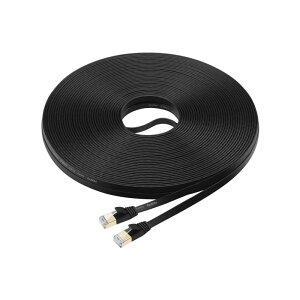 Cat7 LAN�P�[�u�� 10M �C�[�T�l�b�g�P�[�u�� �J�e�S���[7 �t���b�g�P�[�u�� ���� STP �ܐ܂�h�~ RJ45 �Ɩ��p ���O�p for PS4 Xbox ���f�� ���[�^ 10Gbps/600Mz �����b�L�R�l�N�^�i�u���b�N�j