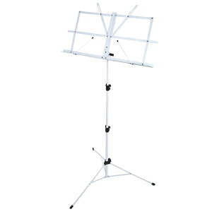 KC キョーリツ 譜面台 軽量スチール製 折りたたみ式 -200J/W ホワイト (ソフトケース付属)