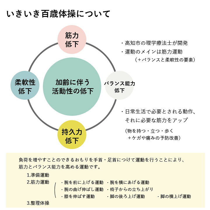 楽天市場 あす楽 送料込 一部地域を除く いきいき100歳体操用アンクル リスト ウエイト 2kg 2個 セット Dh アンクルウェイト リストウェイト パワーリスト 介護 予防 福祉 施設 高齢者 リハビリ ダンベル 筋トレ 生活創造屋