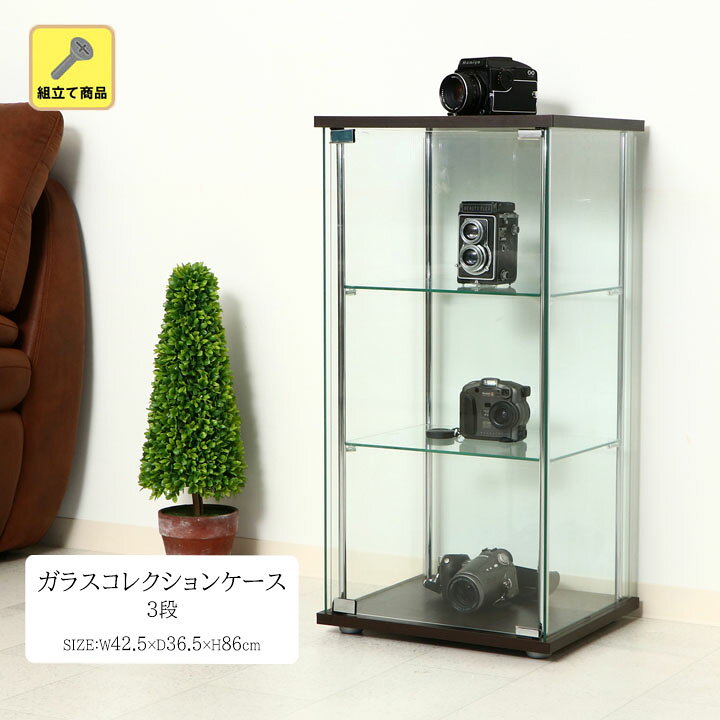 楽天市場】【送料無料】ガラスコレクションケース 3段[fbc]幅42.5x  