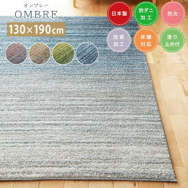 【送料無料】ラグ OMBRE オンブレー[sn]Sサイズ(約1.5畳):130×190cmカーペット 日本製 1.5畳 防音 防炎 床暖房対応 ホットカーペットカバー 防ダニ すべり止め ナイロン スミノエ